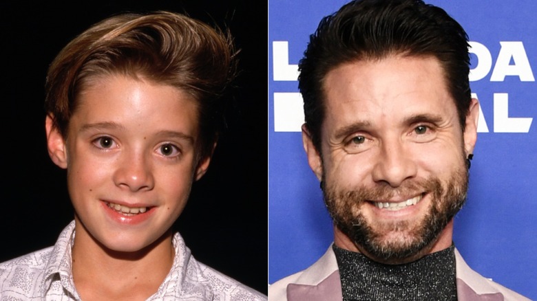 A split image of Danny Pintauro in the 1980s and today