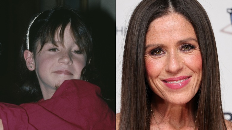 A split image of Soleil Moon Frye in the 1980s and today
