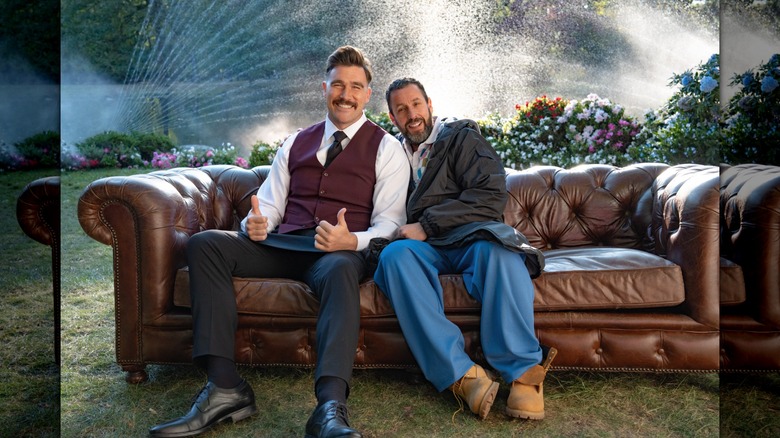 Travis Kelce and Adam Sandler behind the scenes on Happy Gilmore 2