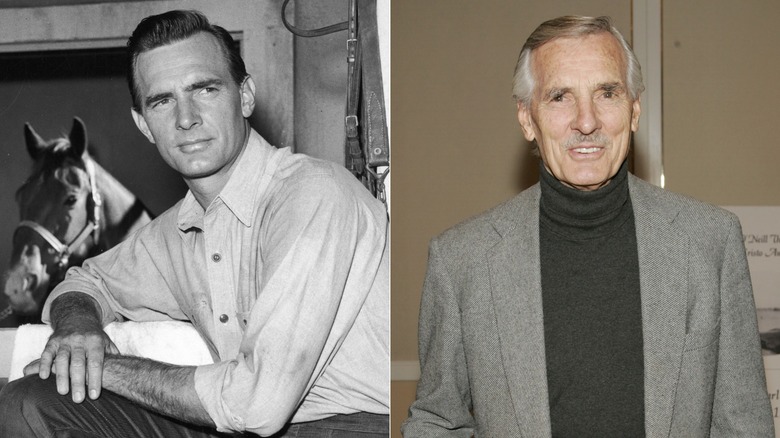 A portrait of Dennis Weaver circa 1965 & at an awards show in 2004