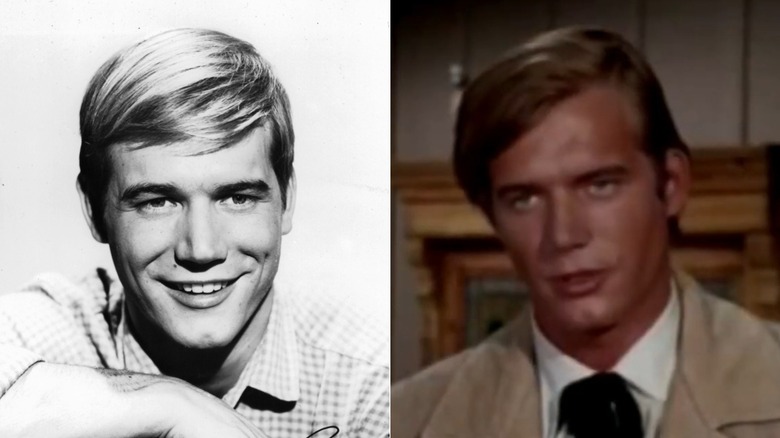 A headshot of Roger Ewing circa 1965 & in a 1970 episode of "Death Valley Days"