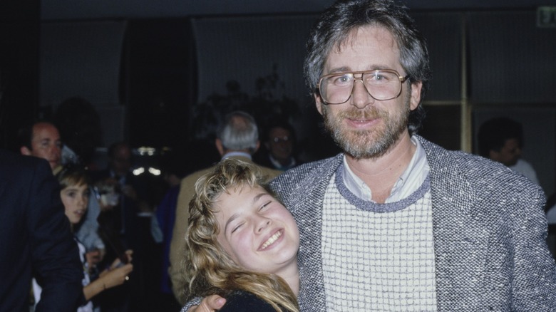 Drew Barrymore & Steven Spielberg at an event in 1982