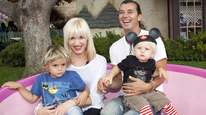 Gwen Stefani and Gavin Rossdale with their children smiling