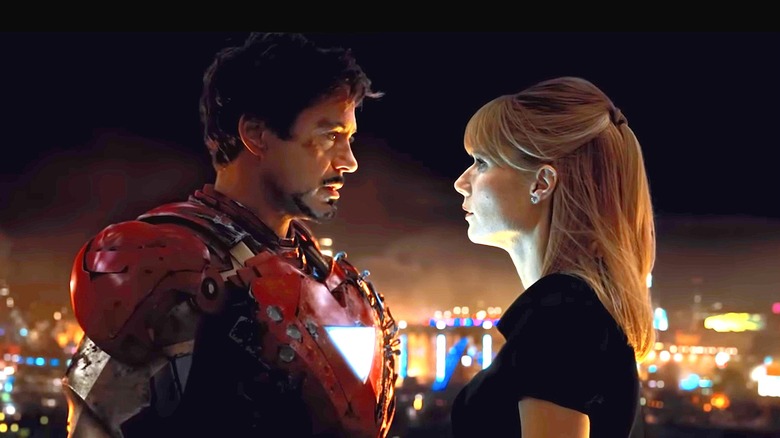 Robert Downey Jr. and Gwyneth Paltrow in a scene from "Iron Man"