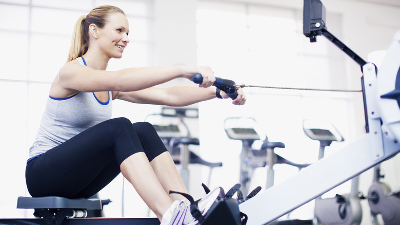 Woman working out at gym