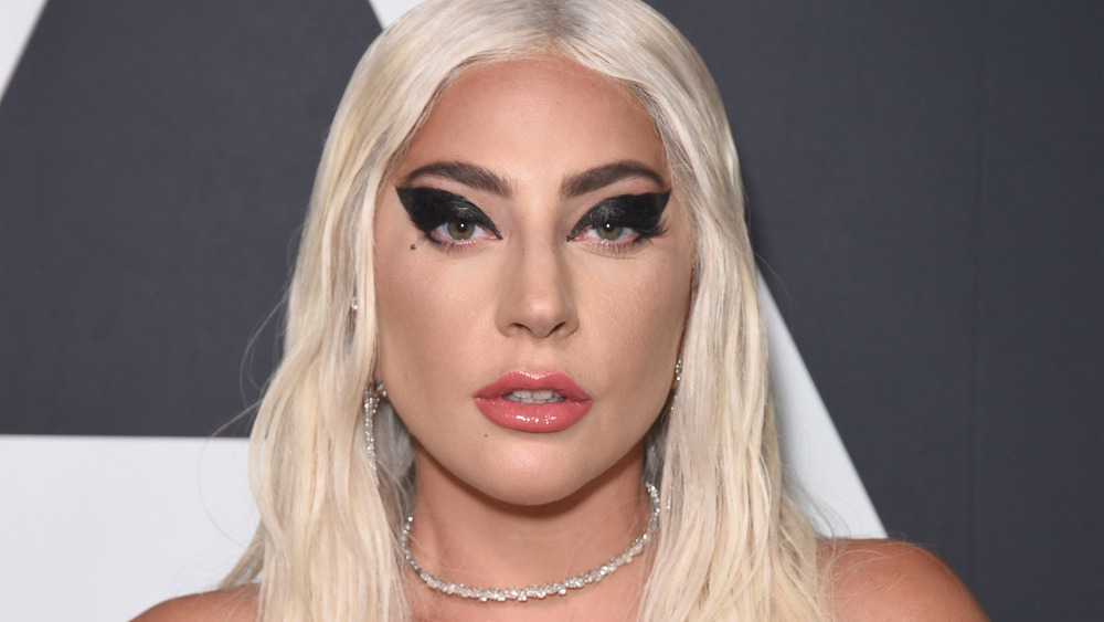 Lady Gaga with platinum blonde hair
