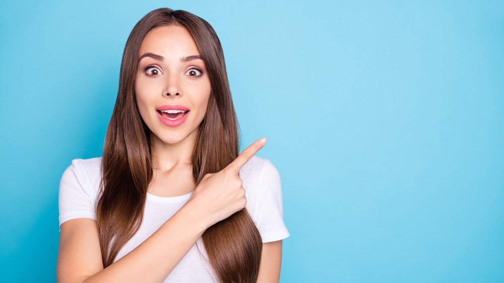 Model with long hair