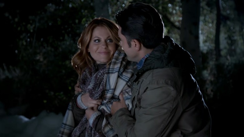 Candace Cameron Bure smiling at David O'Donnell