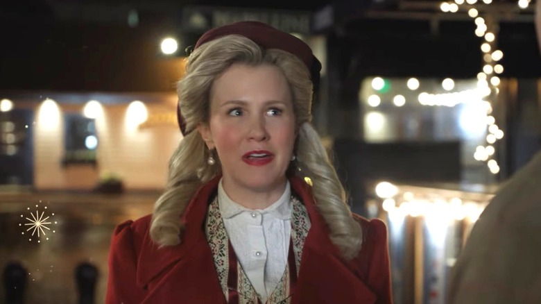 Ginna Claire Mason reacting during a movie scene