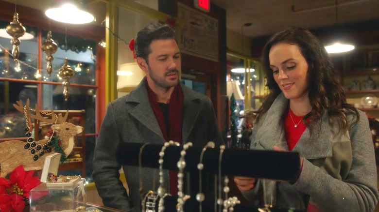 Hallmark's "A Timeless Christmas," starring Erin Cahill as Megan and Ryan Paevey as Charles.