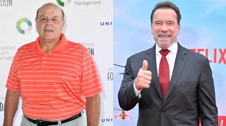 Split image of Michael Ironside (L) and Arnold Schwarzenegger (R)