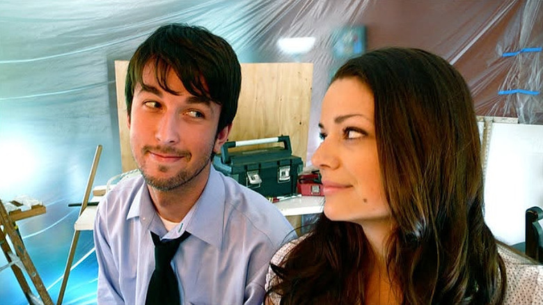 Kimberley Sustad and Harry Calbom on the set of the Live Henry Live