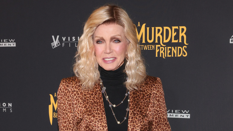 Donna Mills in leopard jacket at Murder Between Friends premiere