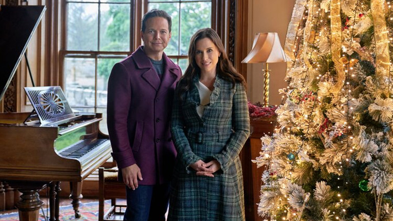 Hallmark's Scott Wolf and Lacey Chabert smiling