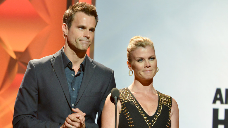 Cameron Mathison standing next to Alison Sweeney