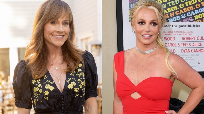 Split image of Nikki DeLoach and Britney Spears smiling