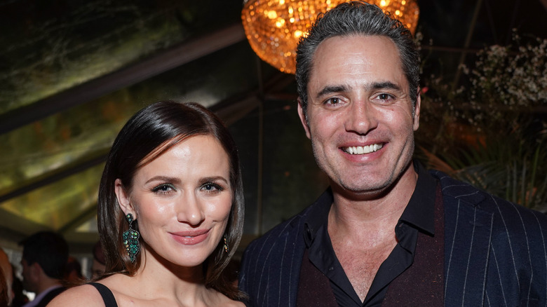 Shantel VanSanten and Victor Webster smiling