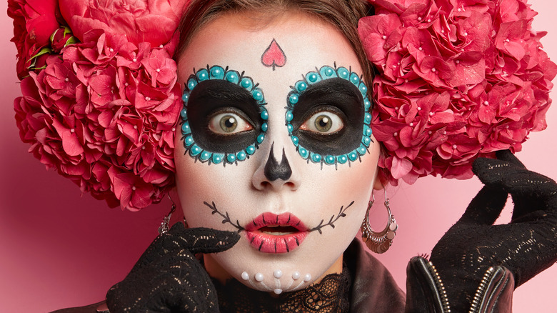 Woman in ornate Halloween costume