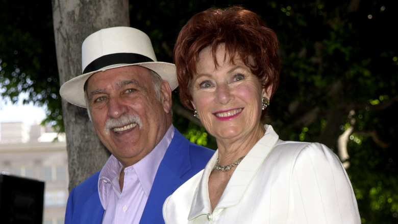 Marion Ross with husband Paul Michael (in blue outfit)