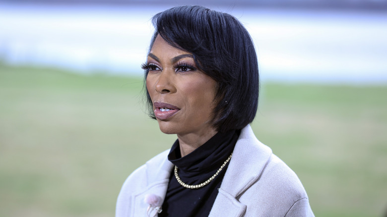Harris Faulkner looks off to the side