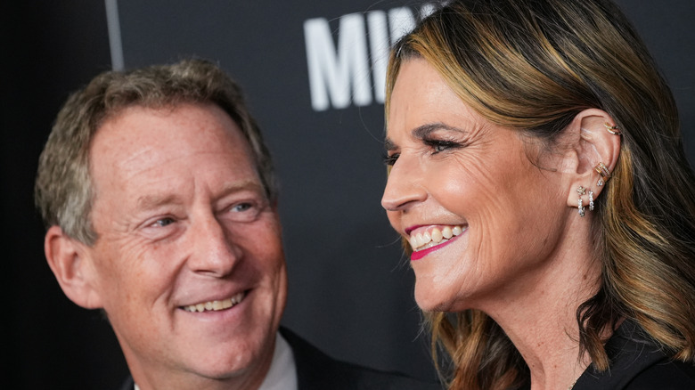 Michael Feldman and Savannah Guthrie at a red carpet event