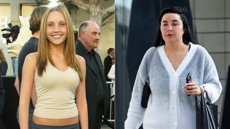 Split image of Amanda Bynes in 2003 and 2024