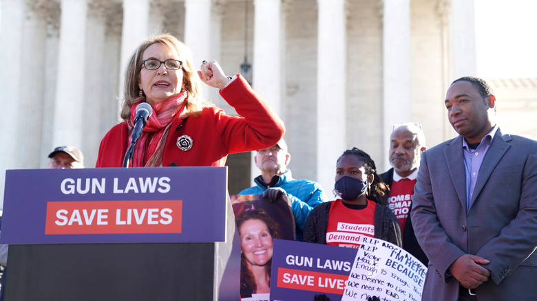 Rep. Gabrielle Giffords delivering a speech