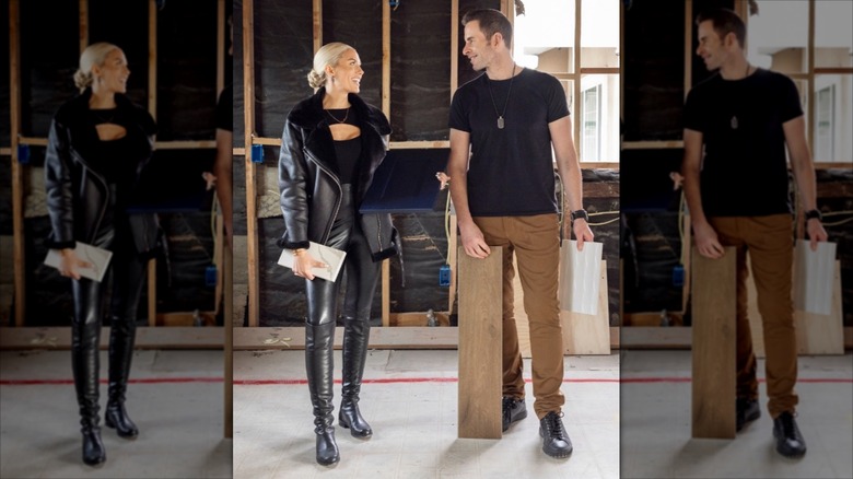 Heather Rae and Tarek El Moussa looking at each other