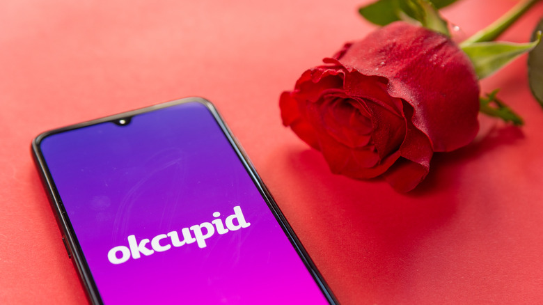 Ok cupid logo on phone