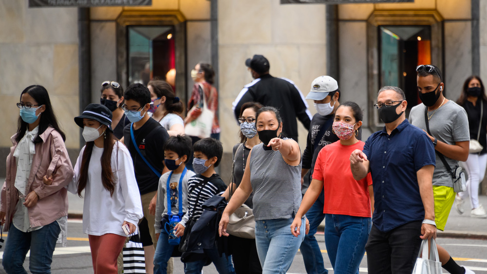 Crowds in the city centre