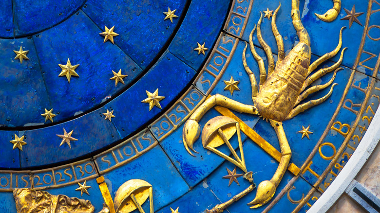 Scorpio on zodiac wheel