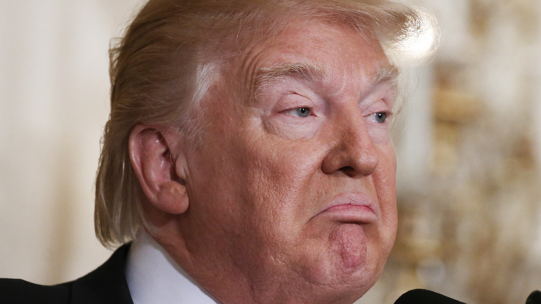 Donald Trump making a face