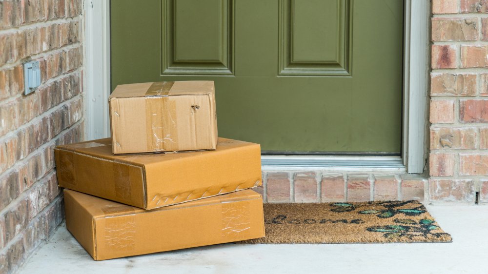 Packages delivered by the door