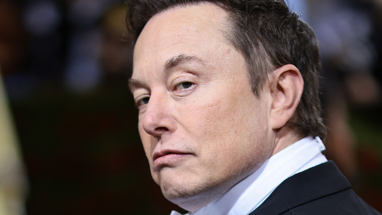 Elon Musk looks over his shoulder
