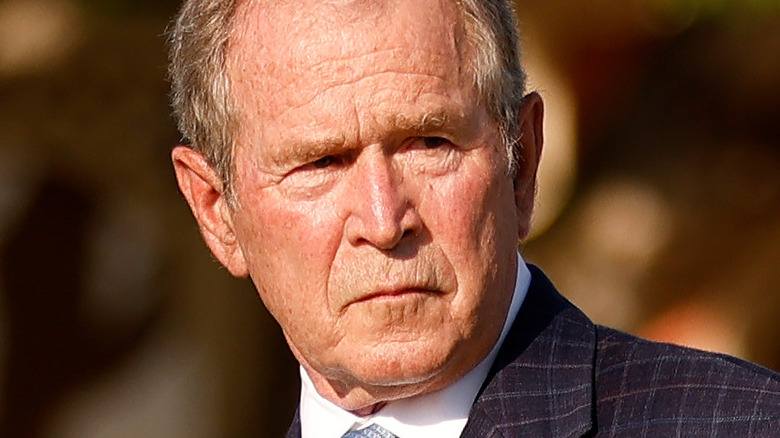 George W. Bush outside