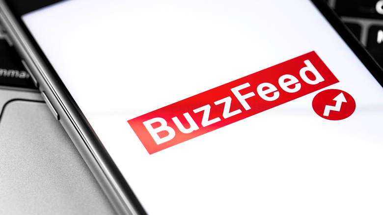 BuzzfFeed logo on phone screen