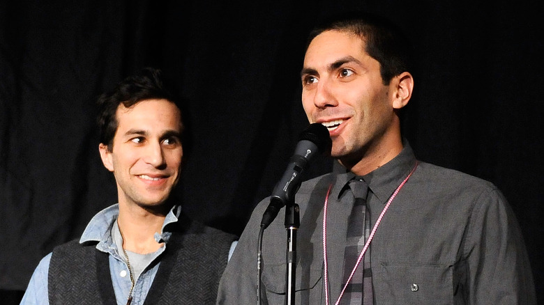 Ariel, Nev Schulman speak onstage