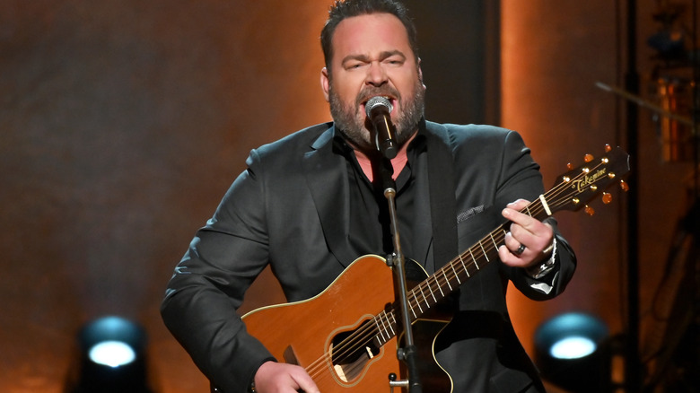 Lee Brice performing on stage