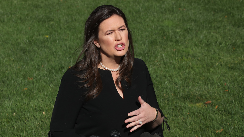 Sarah Huckabee Sanders takes press questions