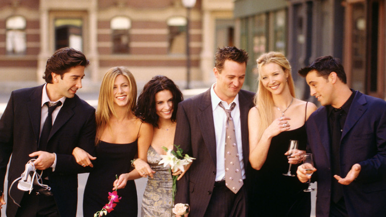 Cast members of NBC's comedy series "Friends"