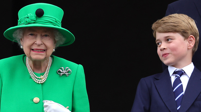 Queen Elizabeth and Prince George 