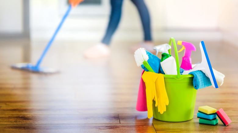 House cleaning to eliminate allergens like dust mites and pollen