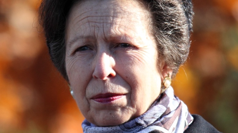 Princess Anne wearing a scarf