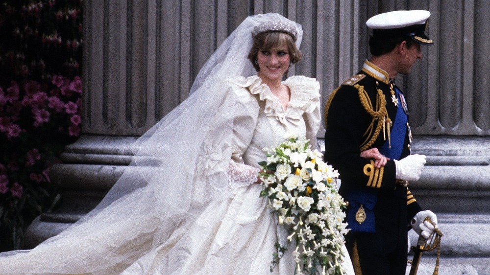 Princess Diana in her wedding dress