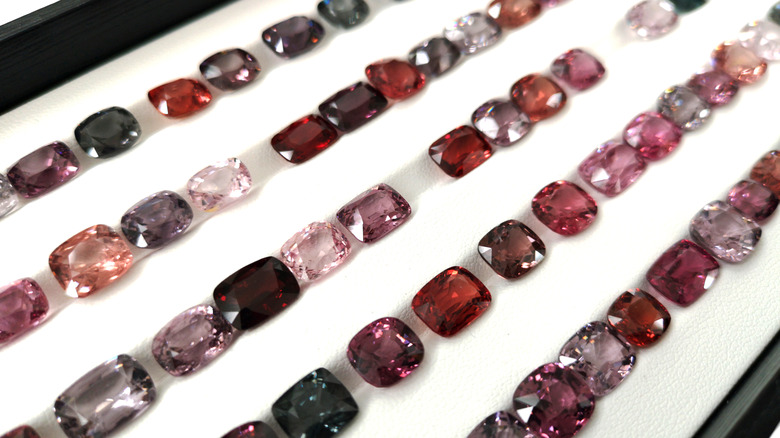 Rows of crystals