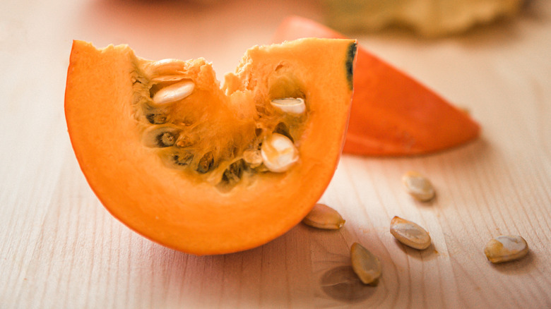 Pumpkin slice with seeds