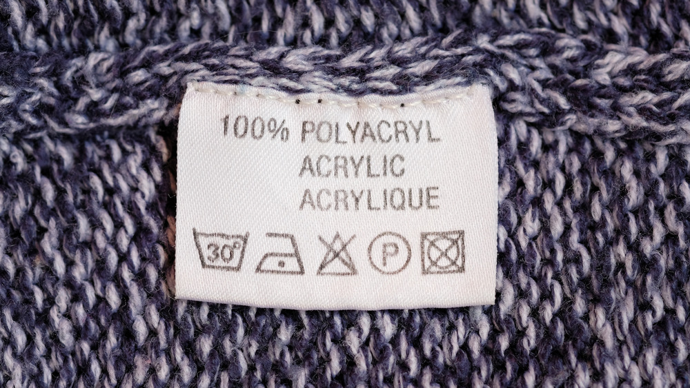 Clothing label on a sweater