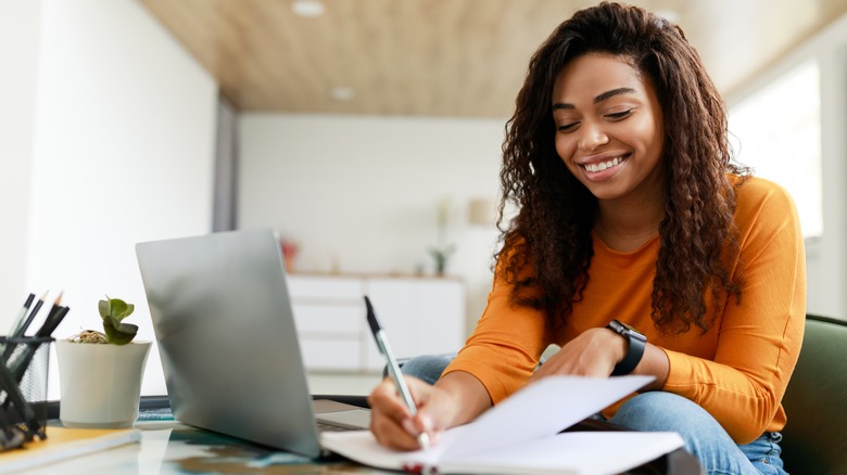 Woman studying