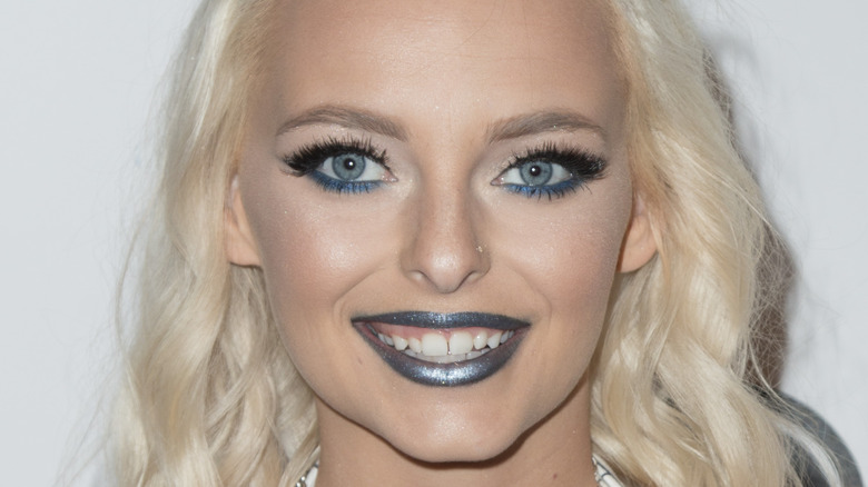 Woman with silver lipstick