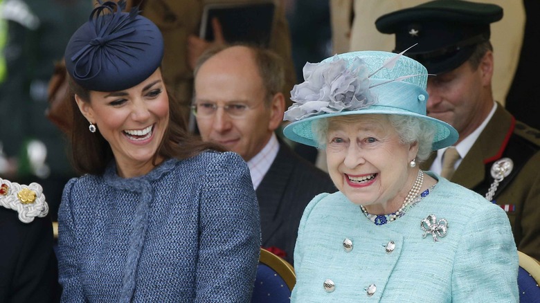 Catherine Middleton and Queen Elizabeth share a laugh